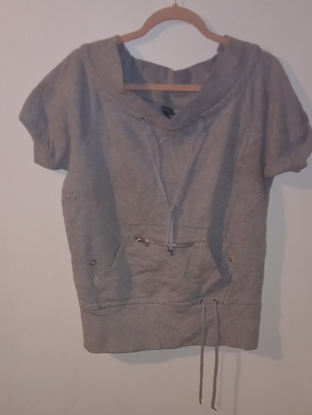 Adidas Stella McCartney Short-Sleeve Sweatshirt Top - Gray